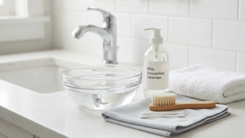 Mild unscented soap and cleaning tools for washing sex toys safely Mild unscented soap and cleaning tools for washing sex toys safely